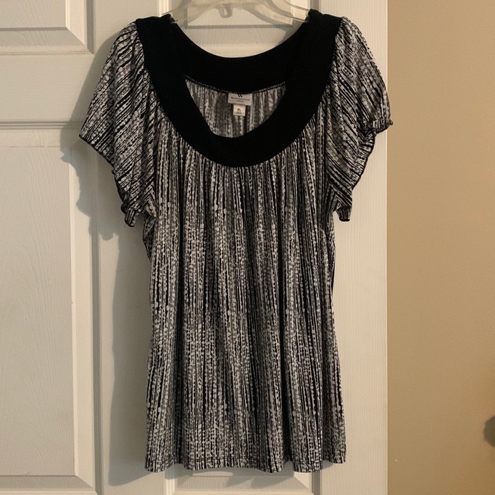 White and black blouse
